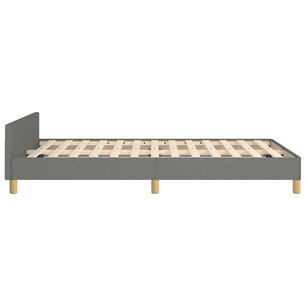 Cadre de lit sans matelas gris foncé 120x190 cm tissu