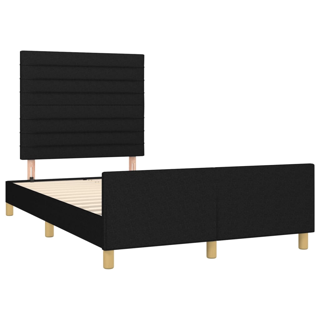 Cadre de lit sans matelas noir 120x190 cm tissu