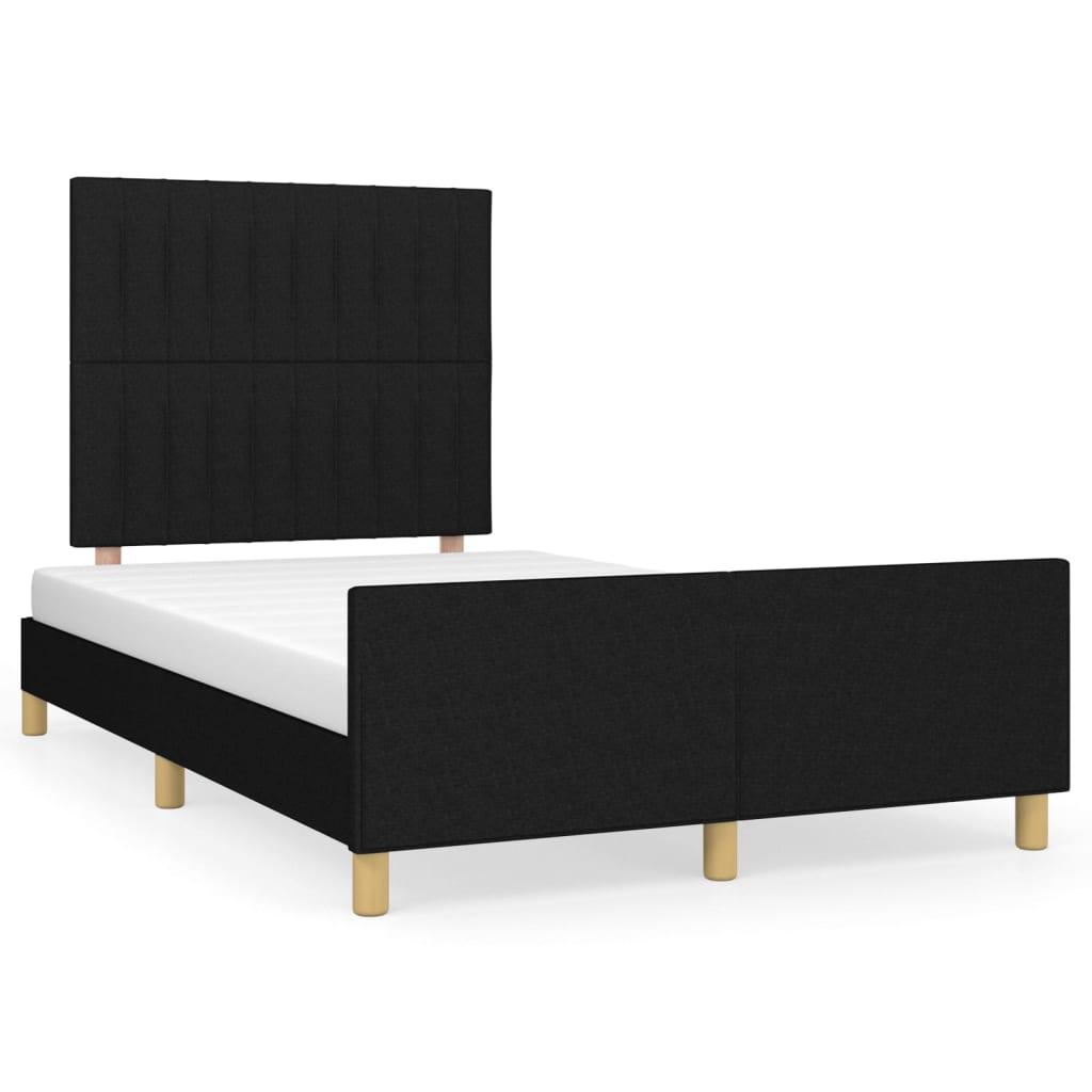 Cadre de lit sans matelas noir 120x190 cm tissu