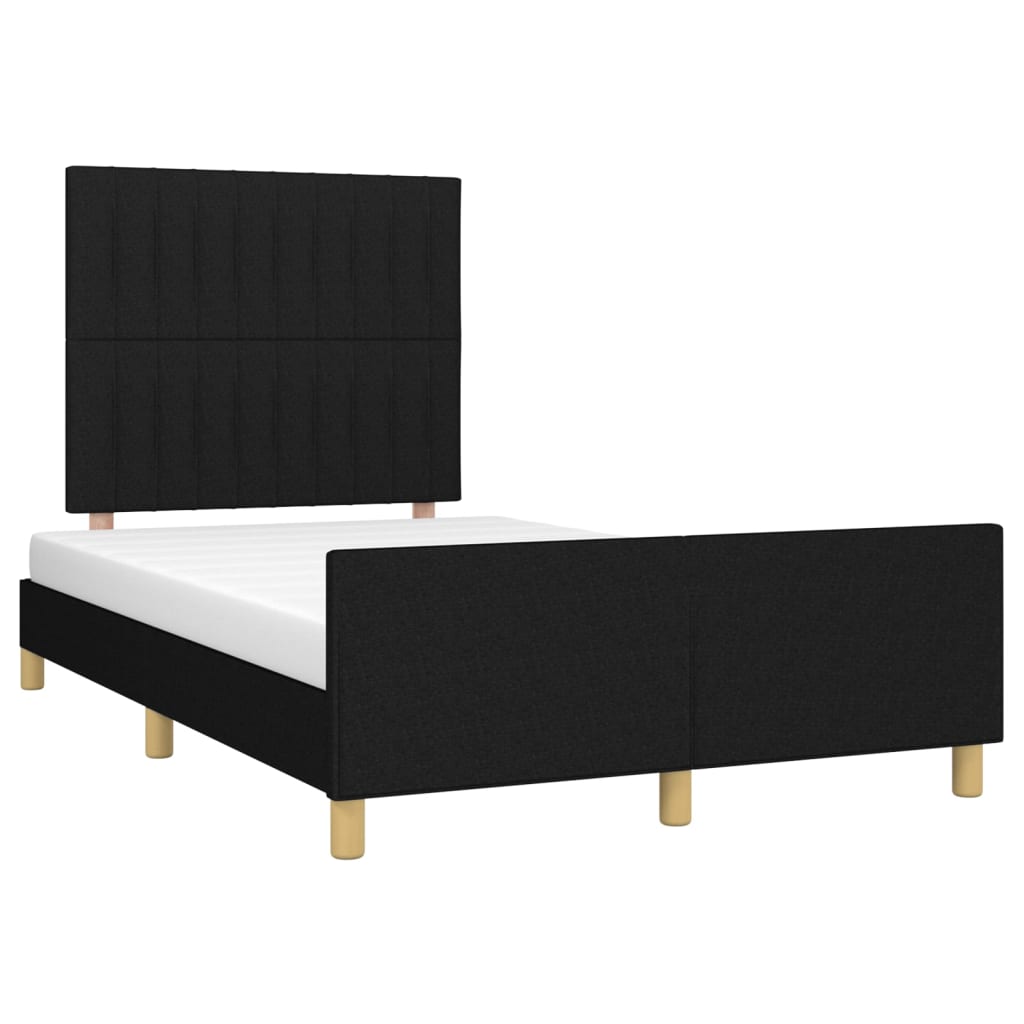 Cadre de lit sans matelas noir 120x190 cm tissu