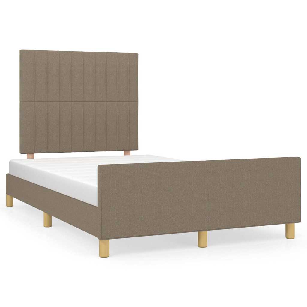 Cadre de lit sans matelas taupe 120x190 cm tissu