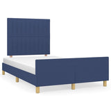 Cadre de lit sans matelas bleu 120x190 cm tissu