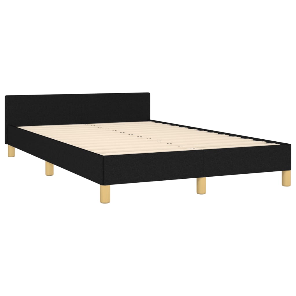 Bed frame without mattress black 120x190 cm fabric