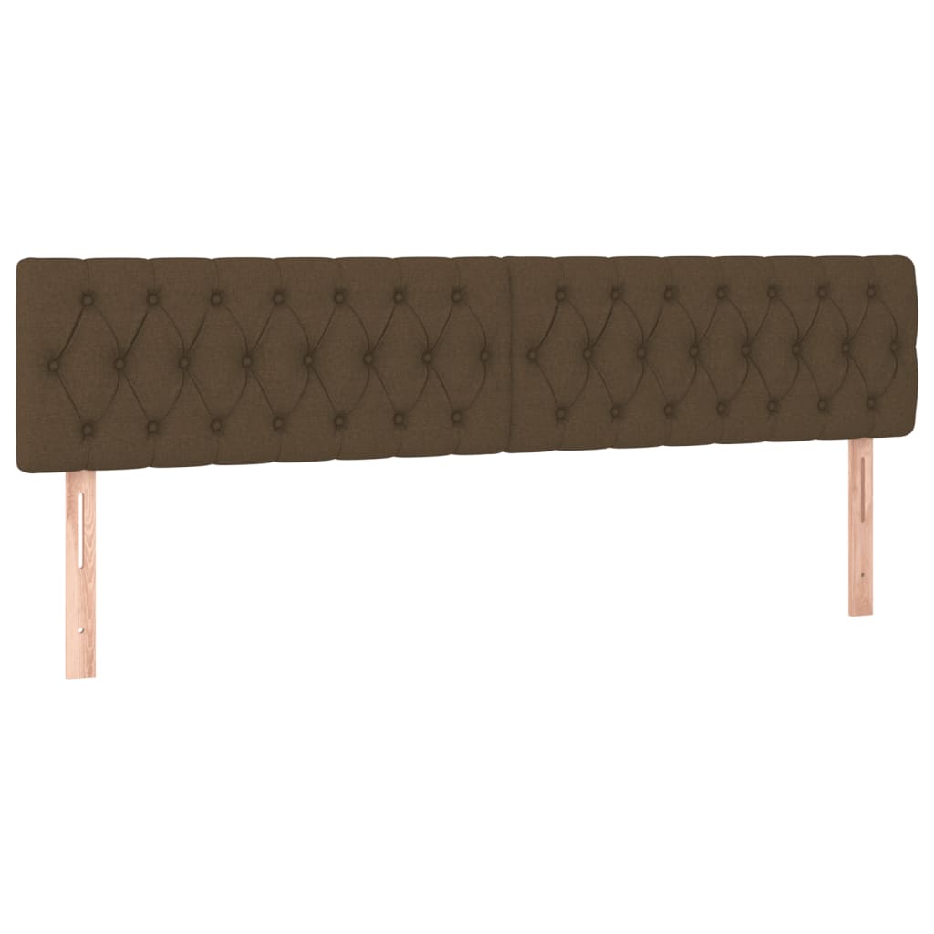 Cadre de lit sans matelas marron foncé 120x190 cm tissu