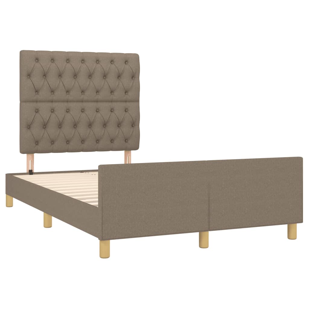 Bed frame without mattress taupe 120x190 cm fabric