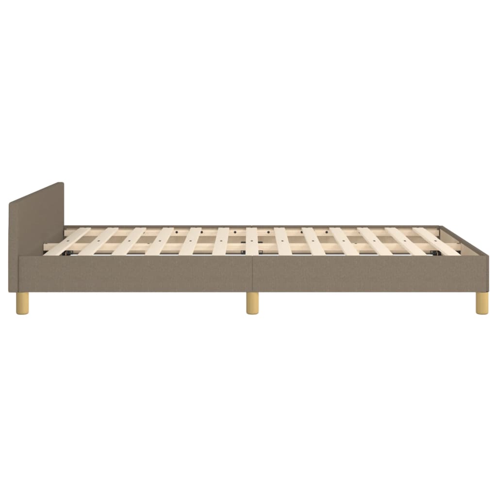 Bed frame without mattress taupe 120x190 cm fabric