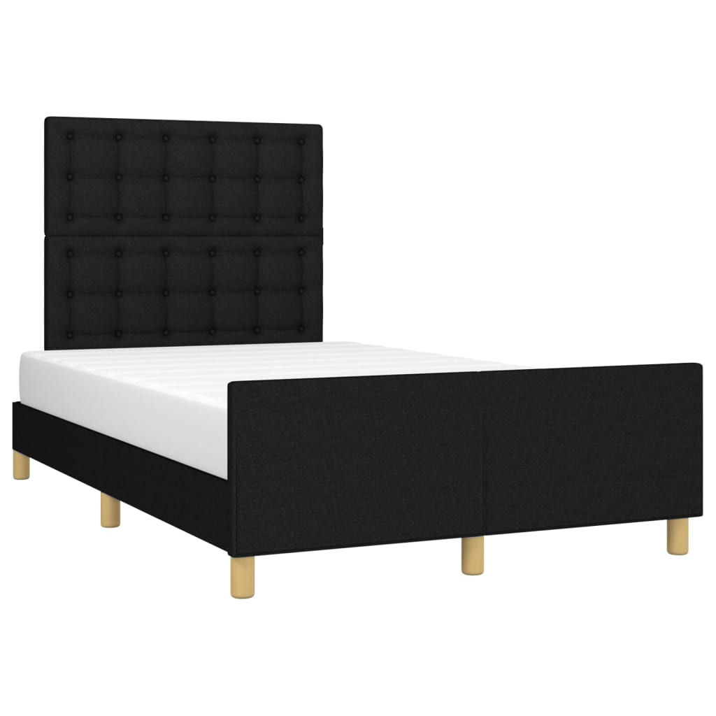 Cadre de lit sans matelas noir 120x190 cm tissu