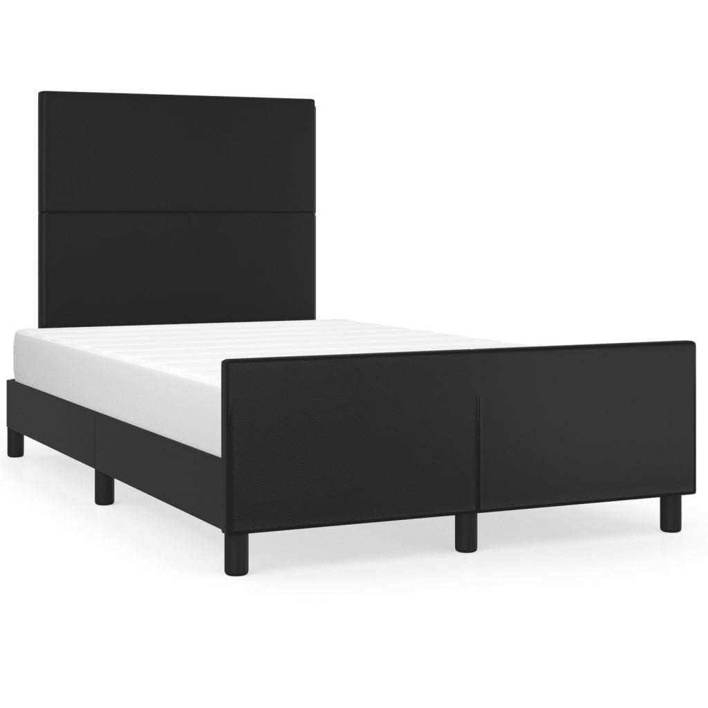 Cadre de lit sans matelas noir 120x190 cm similicuir