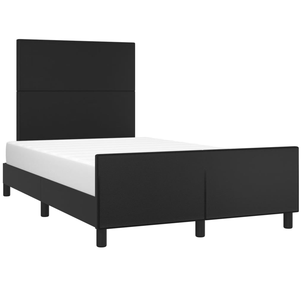 Cadre de lit sans matelas noir 120x190 cm similicuir