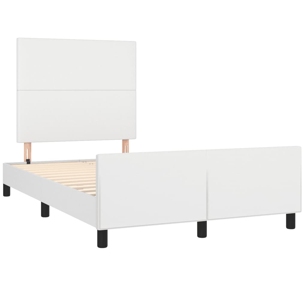 Cadre de lit sans matelas blanc 120x190 cm similicuir