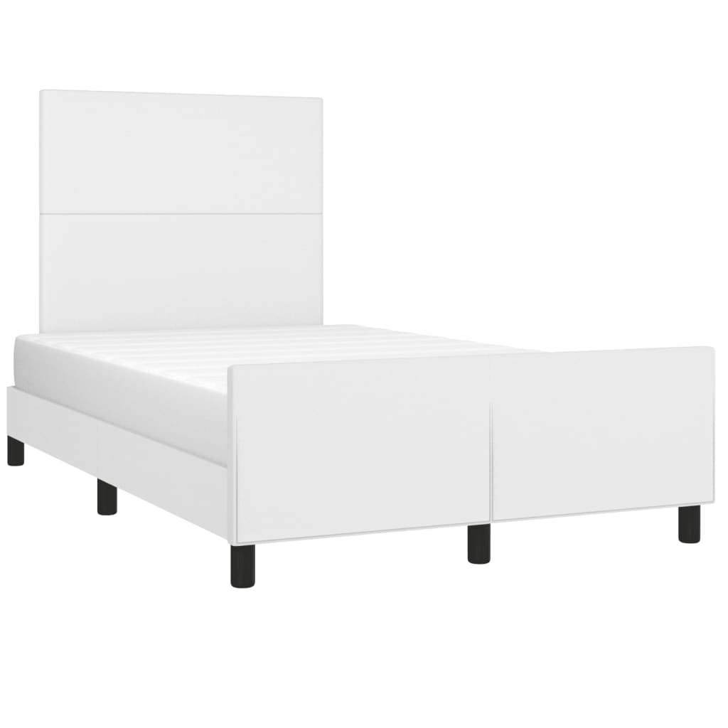 Cadre de lit sans matelas blanc 120x190 cm similicuir