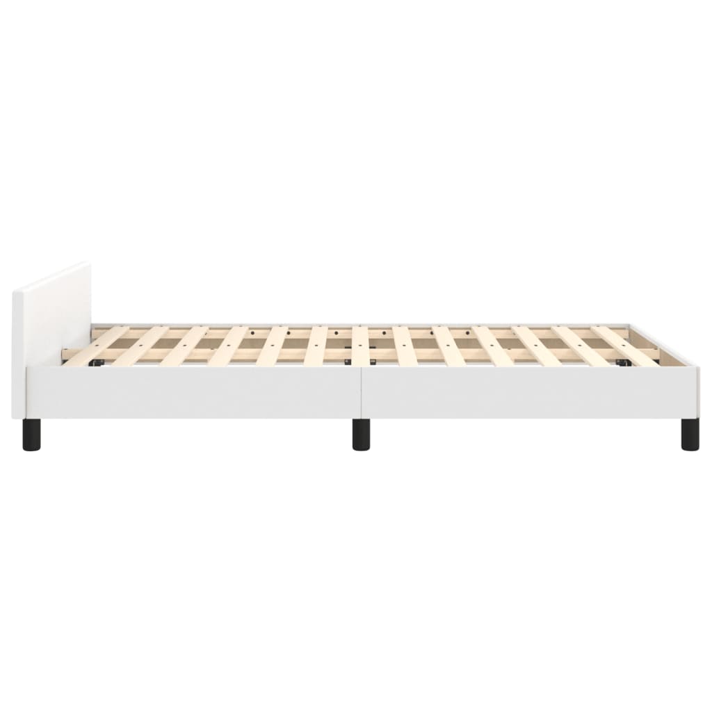 Cadre de lit sans matelas blanc 120x190 cm similicuir