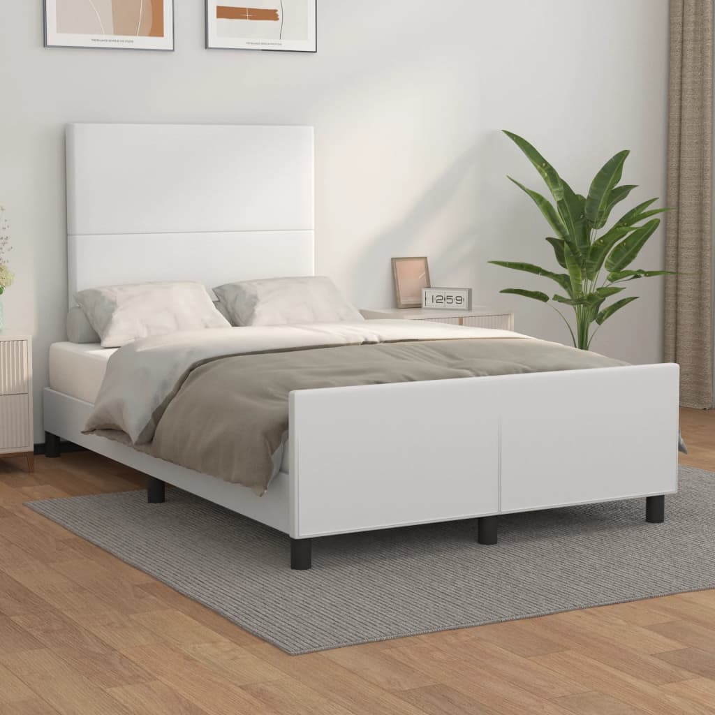 Cadre de lit sans matelas blanc 120x190 cm similicuir