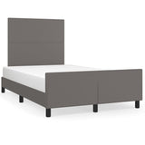 Cadre de lit sans matelas gris 120x190 cm similicuir