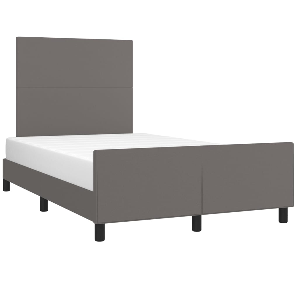 Cadre de lit sans matelas gris 120x190 cm similicuir