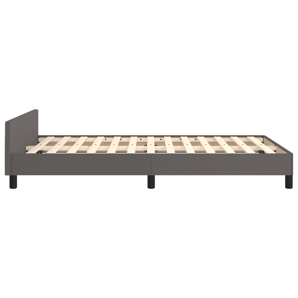 Cadre de lit sans matelas gris 120x190 cm similicuir