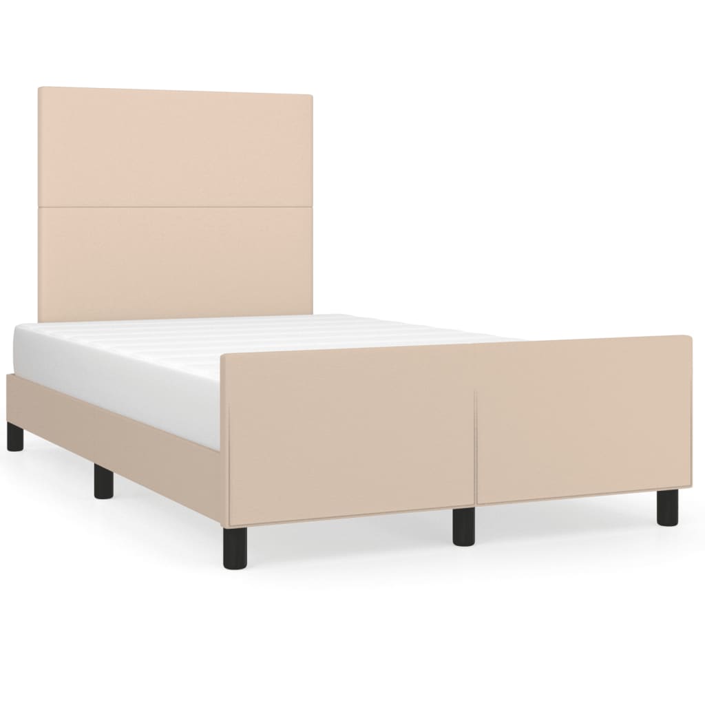 Cadre de lit sans matelas cappuccino 120x190 cm similicuir