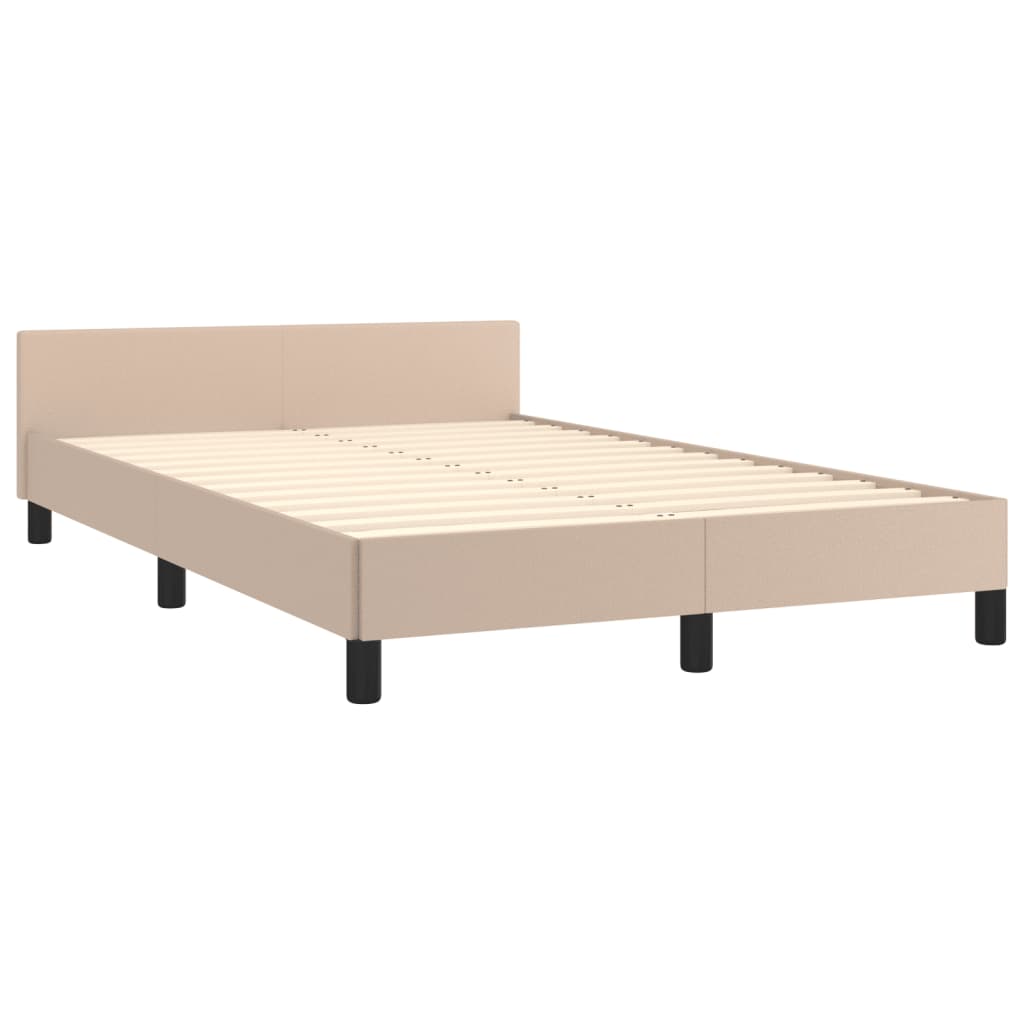 Cadre de lit sans matelas cappuccino 120x190 cm similicuir