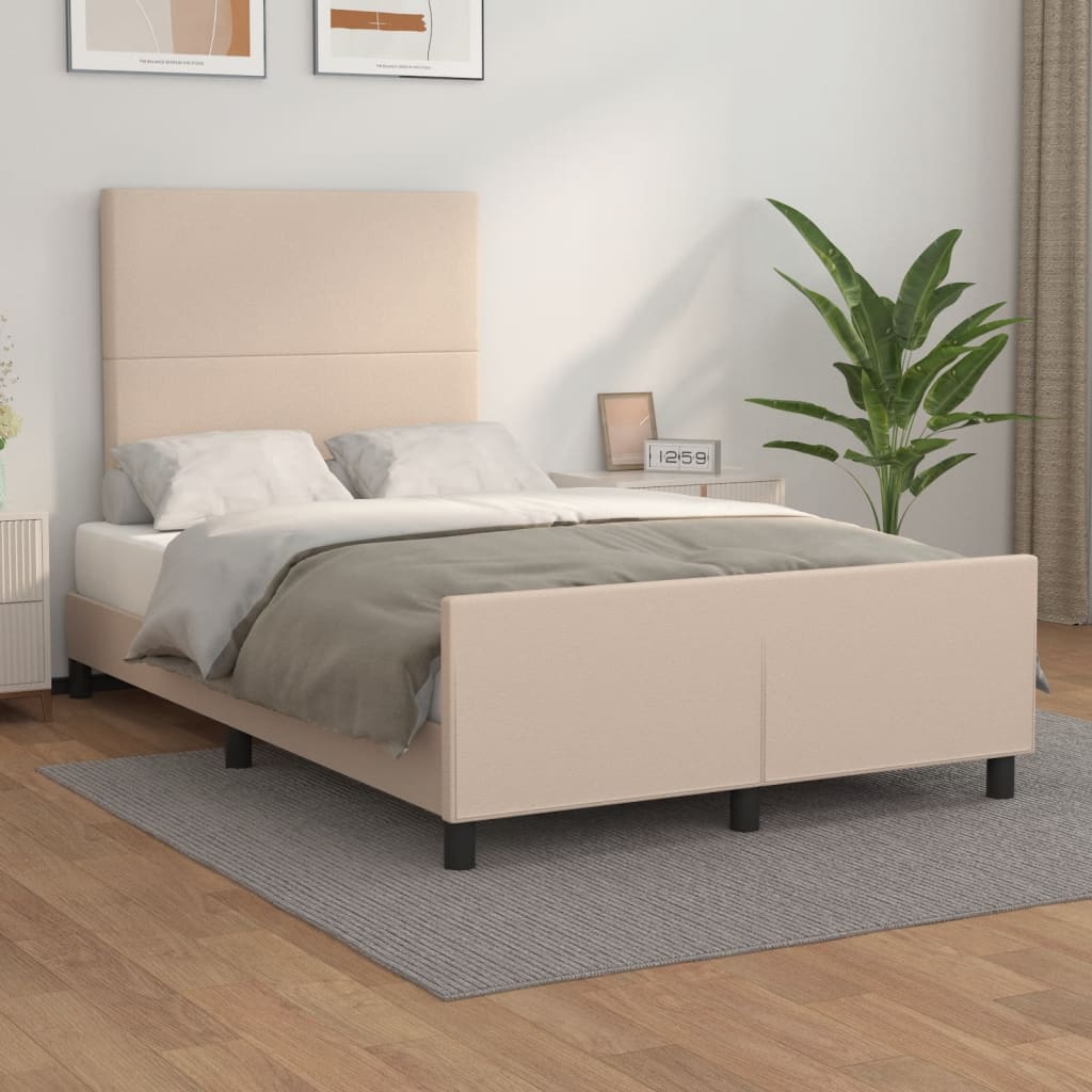 Cadre de lit sans matelas cappuccino 120x190 cm similicuir