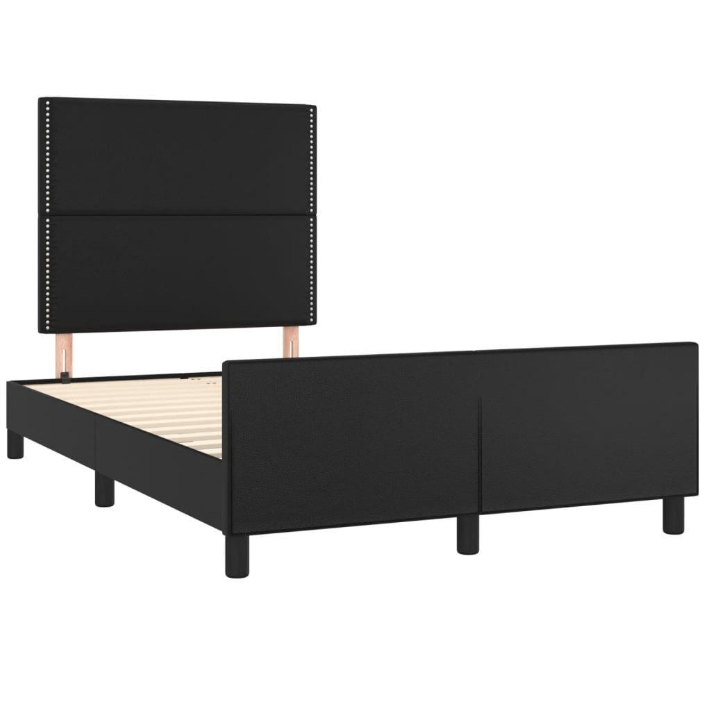 Cadre de lit sans matelas noir 120x190 cm similicuir