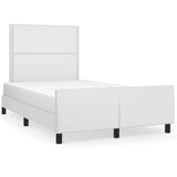 Cadre de lit sans matelas blanc 120x190 cm similicuir