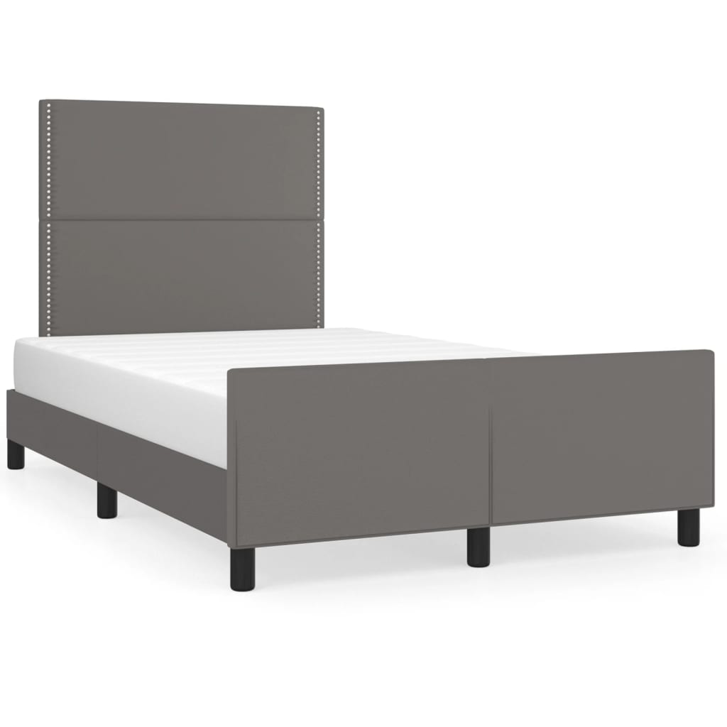 Cadre de lit sans matelas gris 120x190 cm similicuir