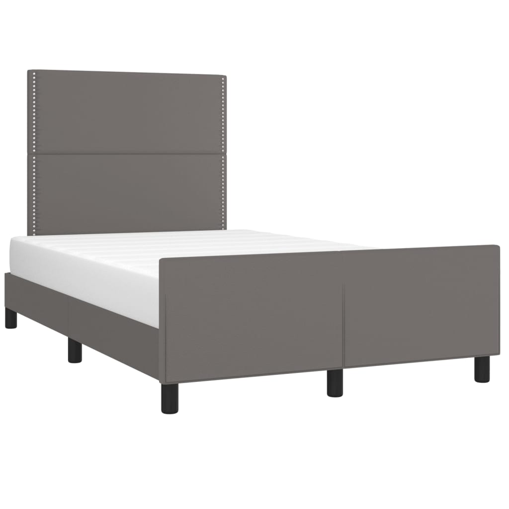 Cadre de lit sans matelas gris 120x190 cm similicuir