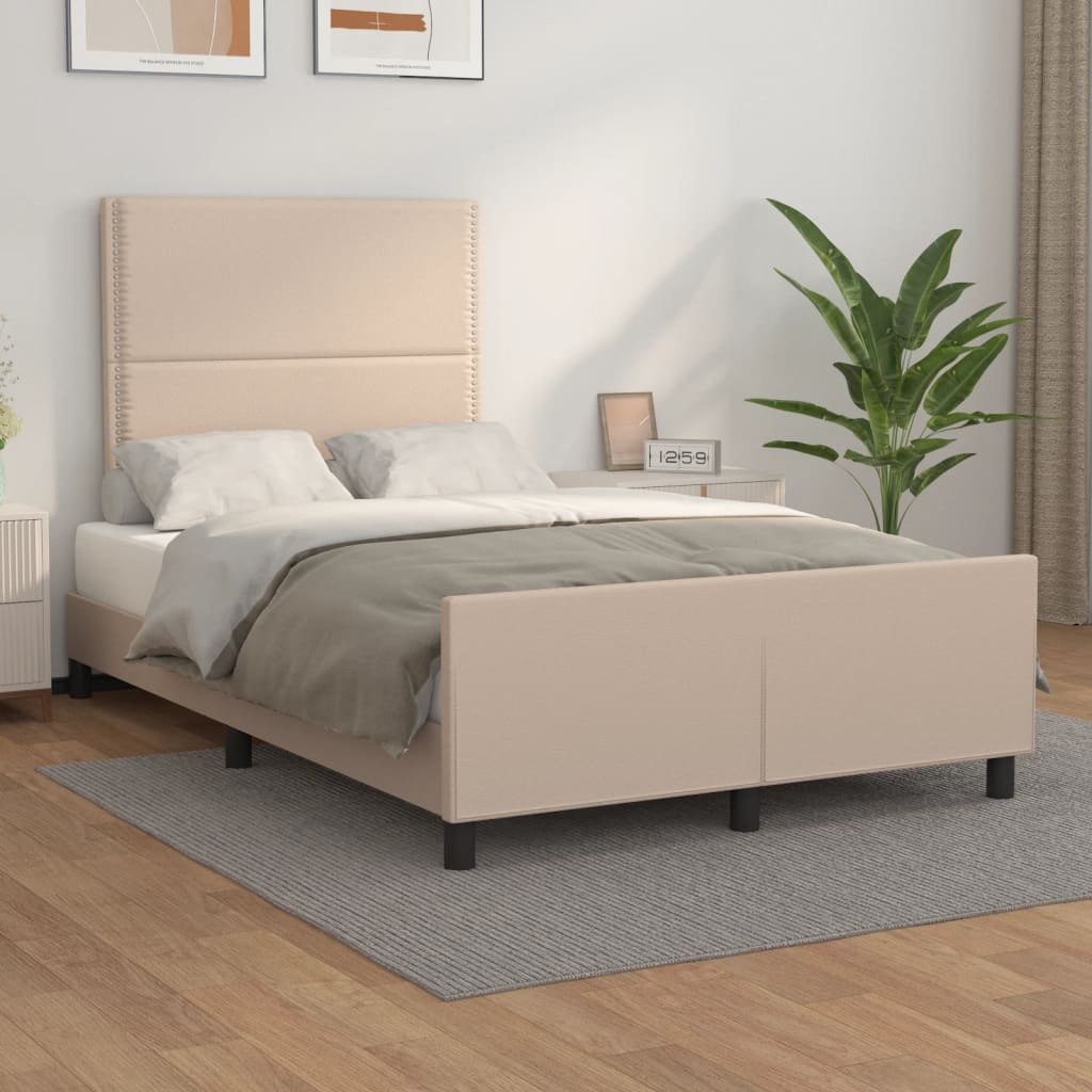 Cadre de lit sans matelas cappuccino 120x190 cm similicuir