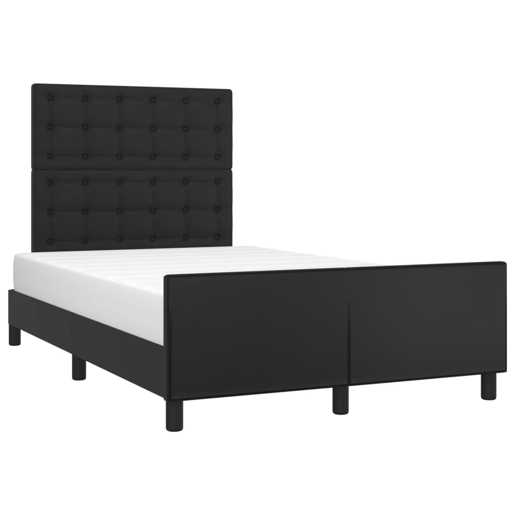 Cadre de lit sans matelas noir 120x190 cm similicuir