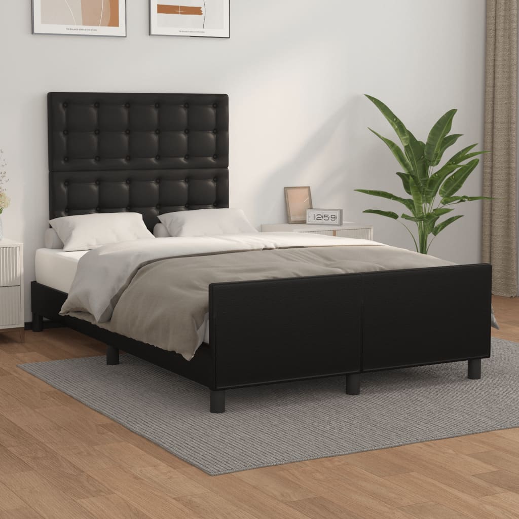 Cadre de lit sans matelas noir 120x190 cm similicuir