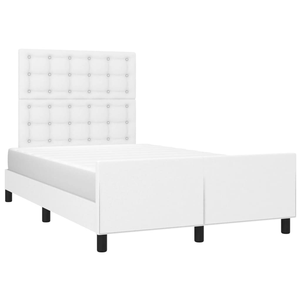 Cadre de lit sans matelas blanc 120x190 cm similicuir