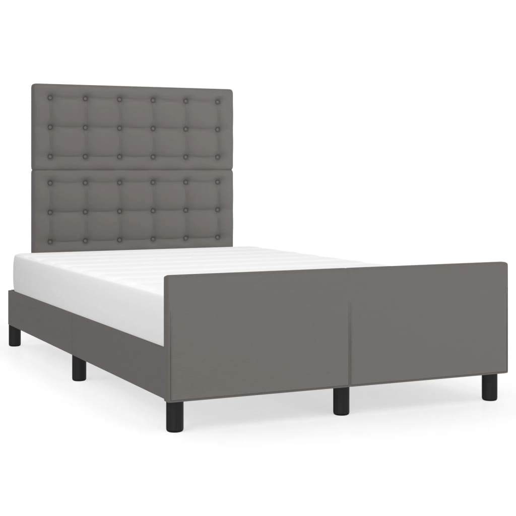 Cadre de lit sans matelas gris 120x190 cm similicuir