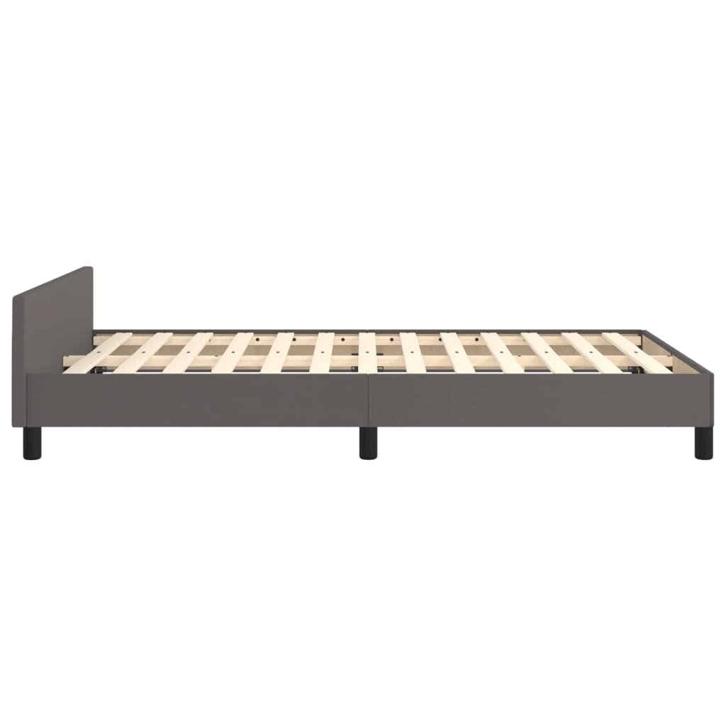 Cadre de lit sans matelas gris 120x190 cm similicuir