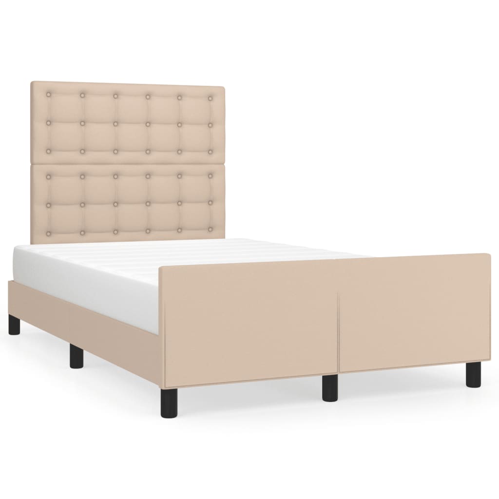 Cadre de lit sans matelas cappuccino 120x190 cm similicuir