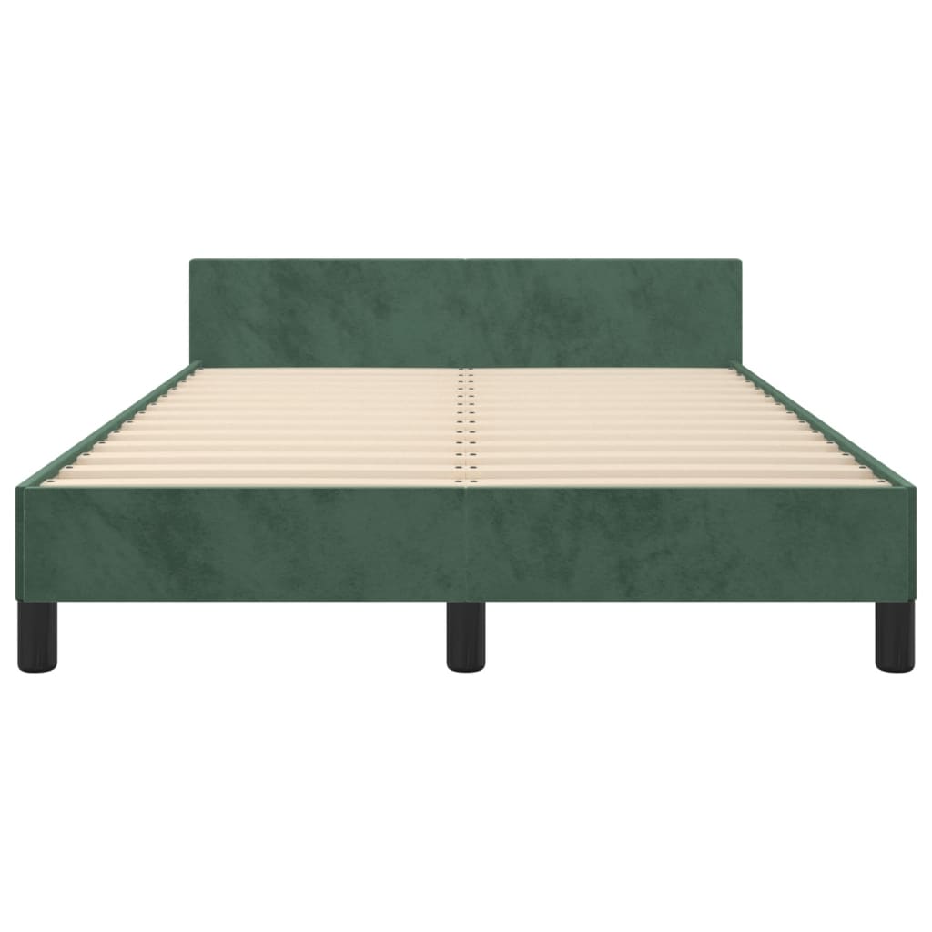 Cadre de lit sans matelas vert foncé 120x190 cm velours