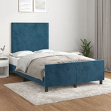 Bed frame without mattress dark blue 120x190 cm velvet