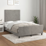 Cadre de lit sans matelas gris clair 120x190 cm velours