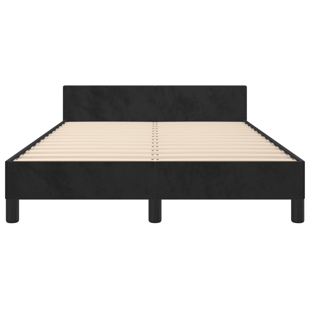 Cadre de lit sans matelas noir 120x190 cm velours