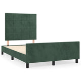 Cadre de lit sans matelas vert foncé 120x190 cm velours