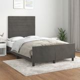 Cadre de lit sans matelas gris foncé 120x190 cm velours