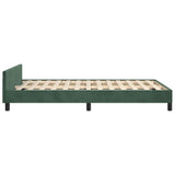 Cadre de lit sans matelas vert foncé 120x190 cm velours