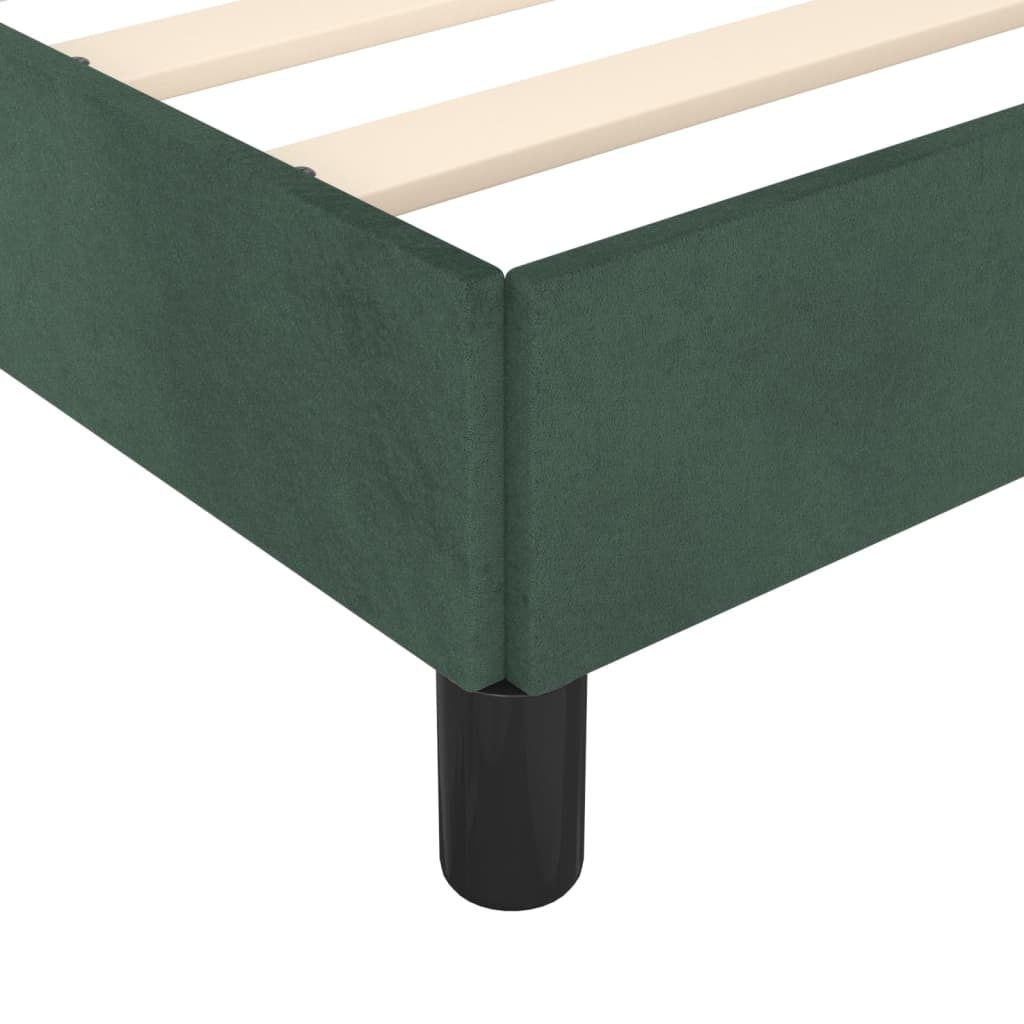 Cadre de lit sans matelas vert foncé 120x190 cm velours