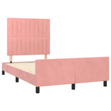 Cadre de lit sans matelas rose 120x190 cm velours