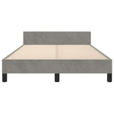 Cadre de lit sans matelas gris clair 120x190 cm velours