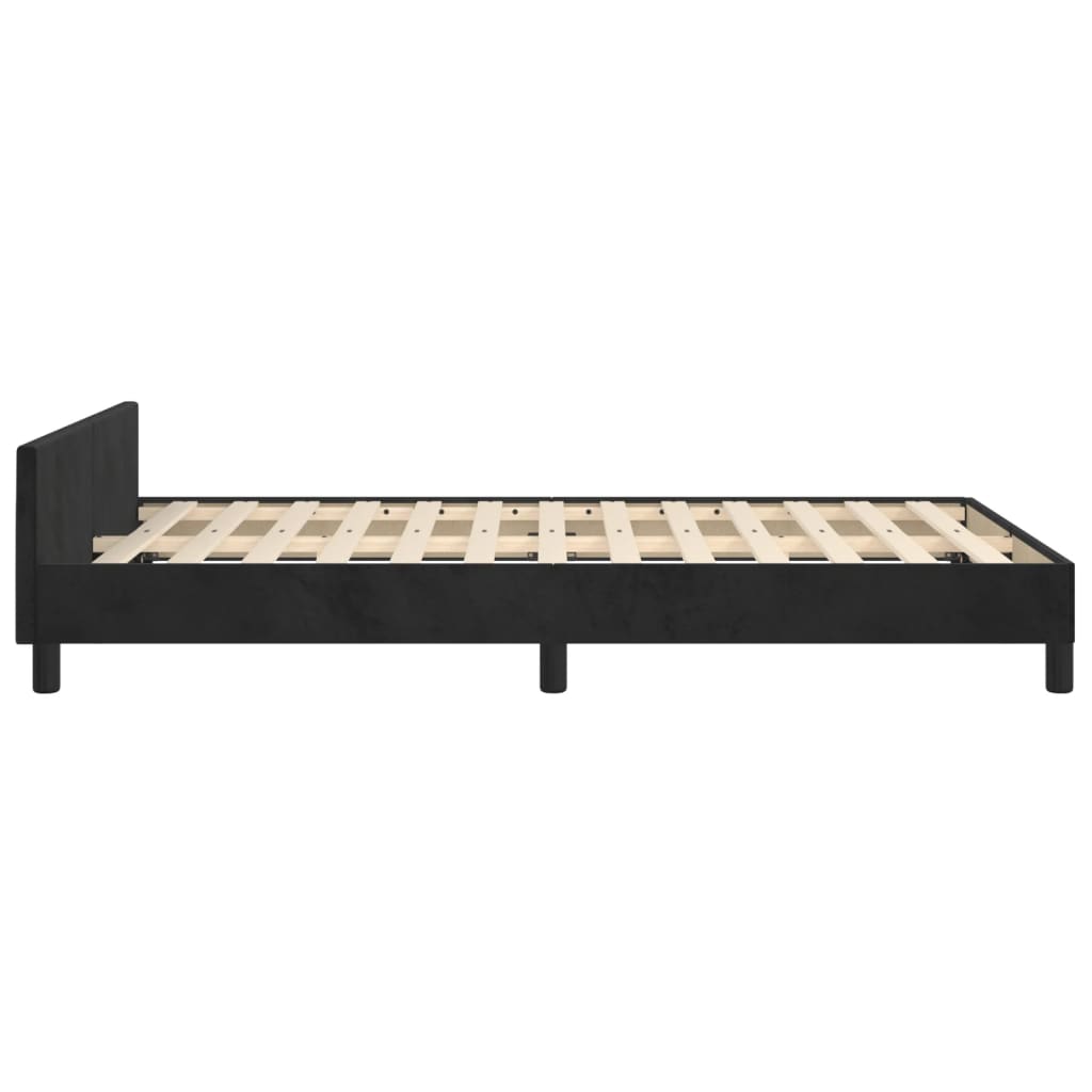 Cadre de lit sans matelas noir 120x190 cm velours