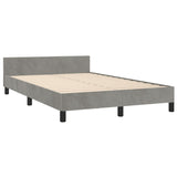 Cadre de lit sans matelas gris clair 120x190 cm velours