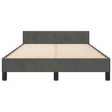 Cadre de lit sans matelas gris foncé 120x190 cm velours