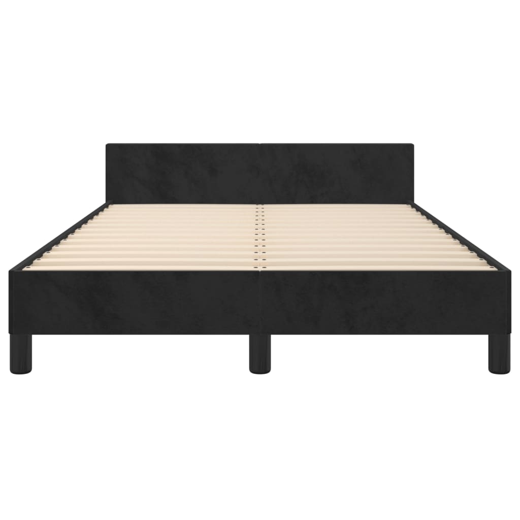 Bed frame without mattress black 120x190 cm velvet