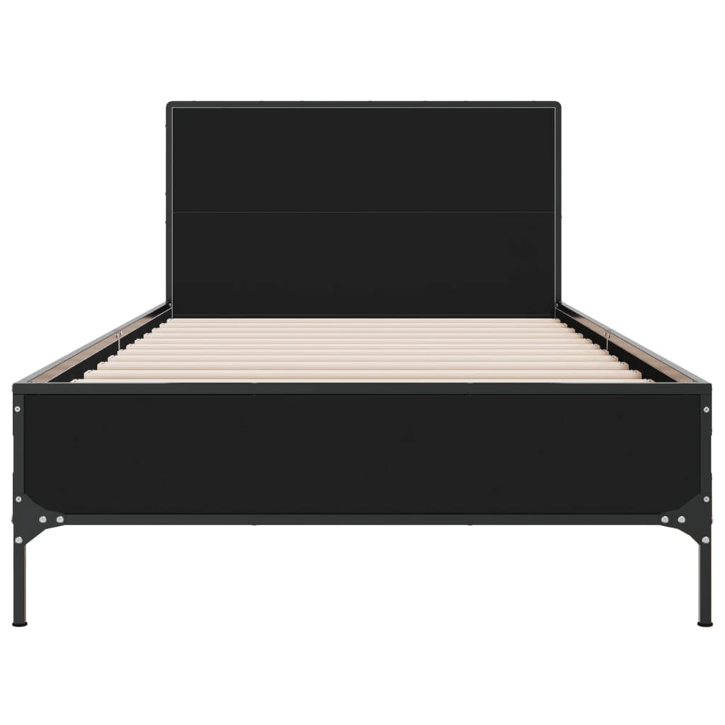 Cadre de lit sans matelas noir 90x200 cm