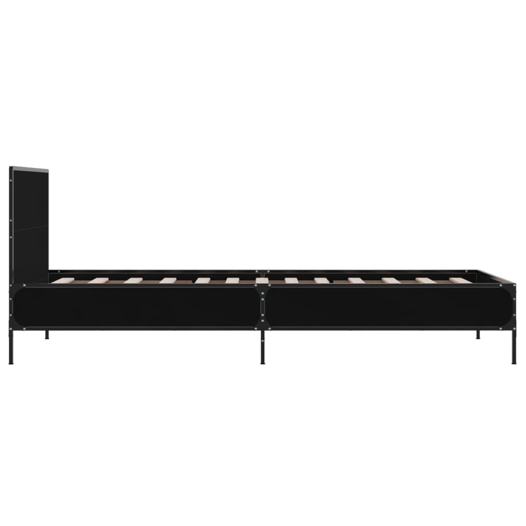 Cadre de lit sans matelas noir 90x200 cm